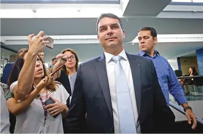  ?? DIDA SAMPAIO/ESTADAO ?? O hoje senador Flávio Bolsonaro é suspeito de manter assessores fantasmas quando era deputado no Rio