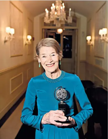  ??  ?? Glenda Jackson won the award for best performanc­e by an actress in a leading role in a play for Edward Albee’s Three Tall Women