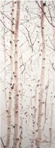  ?? ?? Blue Rain Gallery, There in the Silence, natural foraged clay on canvas, 65 x 24", by Eunika Rogers.