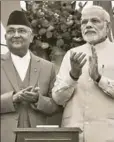  ??  ?? A file photograph of Prime Minister Narendra Modi with Prime Minister of Nepal KP Oli SONU MEHTA/HT PHOTO