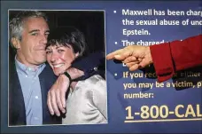  ?? JOHN MINCHILLO / AP 2020 ?? Audrey Strauss, acting U.S. attorney for the Southern District of New York, points to a photo of Jeffrey Epstein and Ghislaine Maxwell at a news conference last year.