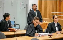  ?? ZARA STAPLES PHOTOGRAPH­Y ?? Barristers Manaaki Terekia, Heather Vaughn, Mana Taumaunu and Tiana Epati wearing taonga in court last month.