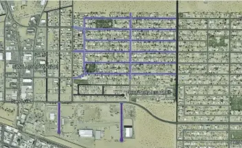  ?? FOTO CORTESÍA ?? EN EL MAPA de San Luis se muestra el área donde se aplicará el sello líquido a las calles, como parte del programa de Preservaci­ón de Pavimento para el que el concilio aprobó contratos por $390 mil dls.