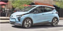  ?? GENERAL MOTORS VIA AP ?? The Chevrolet Bolt EV has roomy seating and a decent collection of standard features.