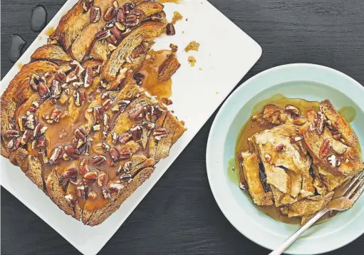  ?? Tom McCorkle, for The Washington Post ?? Maple Bread Crust Pudding with salted caramel sauce.