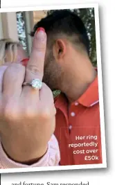  ??  ?? Her ring reportedly cost over
£50k