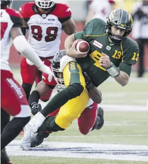  ?? JASON FRANSON/THE CANADIAN PRESS ?? There is an Instagram account that bears his name and likeness, but Esks QB Mike Reilly says it’s not his.