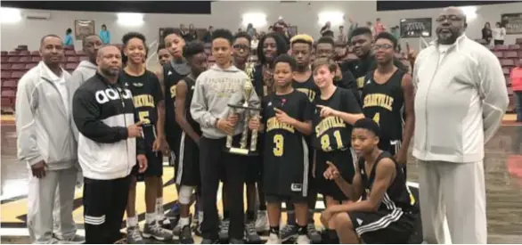  ?? (Submitted photo) ?? The Armstrong Middle School 8th grade Yellowjack­ets won the East Webster Junior High Tournament on Saturday with wins over Amory and East Webster. The Jackets defeated the Wolverines 34-33 in a thriller for the title.