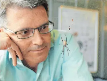  ?? FOTO: DPA ?? Der Wissenscha­ftler Thomas Scheibel forscht an der Bayreuther Uni an der technische­n Nutzung von Spinnensei­de.