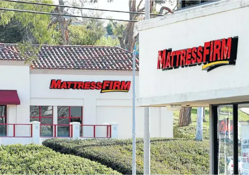  ?? Picture: Reuters ?? Bed retailer Mattress Firm, Steinhoff’s first foray into the US when it bought the company for $3.8bn in 2016, went into voluntary bankruptcy.