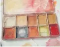  ??  ?? A complexion palette is a must- have for movie makeup artists.