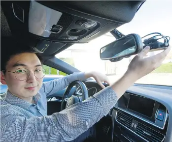  ?? ARLEN REDEKOP ?? Alex Jang, the owner of the Richmond dash-cam company BlackboxMy­Car, says installing a camera can help get rid of “all the he-said, she-said” in the event of a car crash.