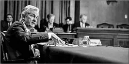  ?? TASOS KATOPODIS/EPA ?? Fed Chairman Jerome Powell speaks to the Senate banking committee earlier this month.