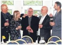  ??  ?? Doug, centre, pictured with his wife Jeanette and, from left, Jackson Steel Structures’ managing director Stewart McArthur, engineer Stephen McArthur and director Mike Darcy.