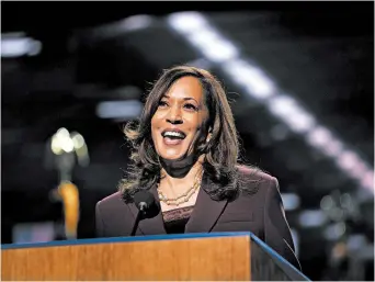  ?? ERIN SCHAFF/THE NEW YORK TIMES ?? Vice President-elect Kamala Harris has risen higher in the country’s leadership than any woman ever before her.