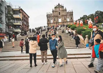  ?? AFP ?? China has witnessed a sharp increase in domestic travel as well as internatio­nal visitor numbers with Chinese territorie­s of Macao and Hong Kong the most favoured destinatio­ns.