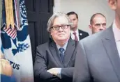  ?? DOUG MILLS/THE NEW YORK TIMES 2017 ?? Steve Bannon, former chief strategist for Donald Trump, was pardoned of charges that he duped donors who supported a border wall.