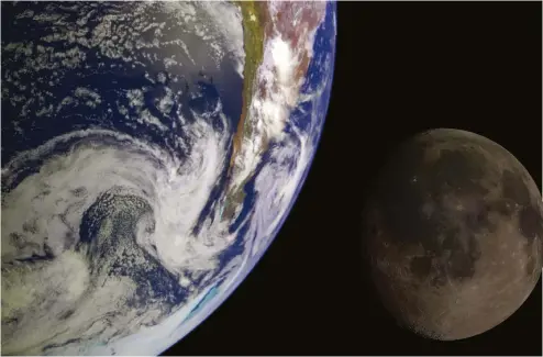  ??  ?? Left: We are still not certain on how the Moon ended up in orbit around Earth