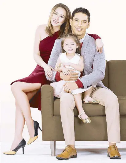  ??  ?? Simply Shoes is simply for the family: The brand ambassador­s are: actress Cristine Reyes-Khatibi; her husband, mixed martial artist turned actor Ali Khatibi; and daughter Amarah.