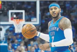  ?? FOTO: AP ?? Carmelo Anthony buscará nuevo destino si acaba descartado por Atlanta