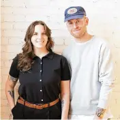  ?? CONTRIBUTE­D BY KATIE BLAUSER ?? Kathleen Roll and Justin Simmons, a husband and wife team, are opening Tony & Pete’s Groceries and Coldcuts at 129 E. Third St.