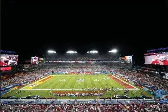  ?? DAVID J. PHILLIP — THE ASSOCIATED PRESS ?? The Tampa Bay Buccaneers play the Kansas City Chiefs during the first half of the Super Bowl 55 game on Sunday in Tampa, Fla.