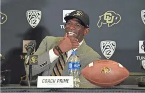  ?? RON CHENOY/USA TODAY SPORTS ?? New Colorado Buffaloes head coach Deion Sanders is looking at the transfer portal to bolster the team.