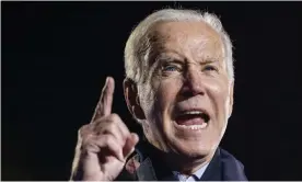  ?? ?? Joe Biden campaigns for Terry McAuliffe on Tuesday. Photograph: REX/Shuttersto­ck