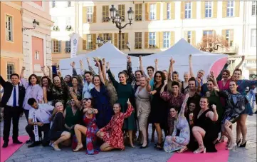  ?? (Photo Frantz Bouton) ?? Le défilé du Gang des crânes rasés, créé il y a un an et demi, s’est tenu pour la première fois à Nice, hier, place du Palais de Justice.