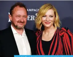  ??  ?? Actress Cate Blanchett, right, poses with her husband Andrew Upton