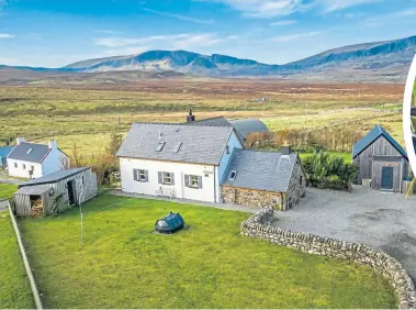  ?? ?? Who:
Joanna Macleod, 47, owner of a modern luxury self-catering cabin Bealach Uige Bothy, husband Allan, 42, a painter and decorator, daughter Lexy, 15, and son Lachlann, 10
What:
Detached traditiona­l croft house