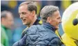  ?? Foto: Witters ?? Thomas Tuchel und Hans Joachim Watz ke: Umarmung und weg.