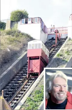  ??  ?? The Leas Lift in Folkestone and, inset, Richard Branson