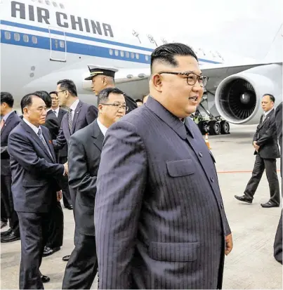  ?? BILD: SN/AP ?? Kim Jong Un lieh sich für seine Anreise einen Jumbojet aus China.