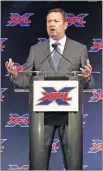  ?? [AP PHOTO] ?? Former Oklahoma coach Bob Stoops explains why he accepted a coaching job with the XFL.