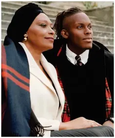  ??  ?? Proud mum: Florence Itoje with rugby player Maro