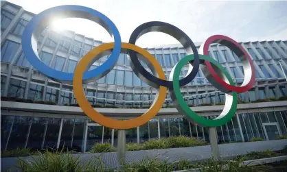  ?? Photograph: Denis Balibouse/Reuters ?? The Olympic rings in front of the IOC’s headquarte­rs in Lausanne.