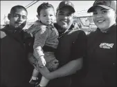  ?? BOB HIGHFILL/STOCKTON RECORD ?? The Santibanez family, from left, Miguel, Armando with his son Adrian, and Virginia.