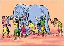  ?? PICTURE: DUMISANI SIBEKO ?? The parable of the blind men describing an elephant has featured in early Hindu, Buddhist, Jain and Sufi teachings.