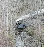  ?? | PHOTO : VINCENT OLLIVIER, PHOTOPQR/MAXPPP ?? Le car a chuté dans les bois jusqu’à un torrent vers 8 h 45, hier matin.