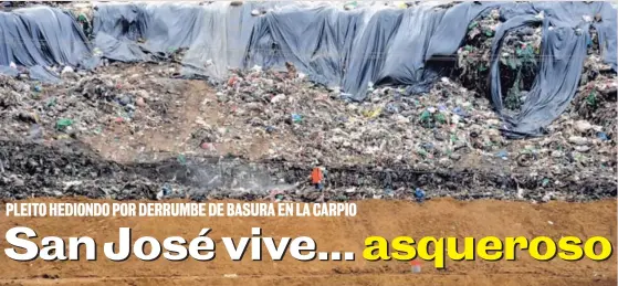  ?? DIANA MÉNDEZ. ?? Aquel puntico anaranjado es un señor fumigando, por lo que la respuesta de la empresa EBI, donde aseguran que el problema es pequeño, no tiene ni pies ni cabeza, el problema es muy grande.