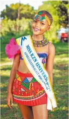  ?? ?? Miss Ngweni Primary School senior division winner and aspiring model, Aphelele Kunene