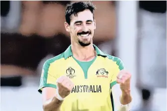  ??  ?? AUSTRALIA’S Mitchell Starc is the World Cup’s leading wicket-taker and probable player of the tournament. |