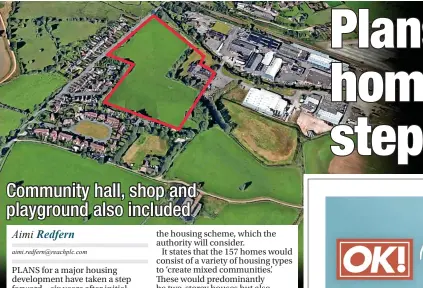  ?? ?? SCENE: How the houses would be laid out. Above, the land in Cresswell roughly marked out in red