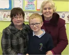  ??  ?? Patricia Hayes, Oisín Donnelly and Eileen Donnelly at Grandparen­ts Day in celebratio­n of Catholic Schools Week at Kilkerley NS