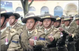  ??  ?? The 30 Signal Regiment based at Bramcote Barracks, are being relocated to Stafford. Pictured is the regiment as it took part in the Freedom of the Borough Parade in Nuneaton Town Centre