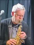  ??  ?? Founder of the band Eskil Romme on saxophone.