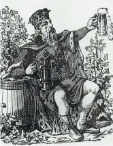  ??  ?? Allegria Una illustrazi­one che raffigura il leggendari­o Gambrinus, personaggi­o strettamen­te legato alla birra