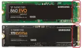  ?? ?? SATA M.2 SSDS have two notches (top), while NVME versions have one (bottom)