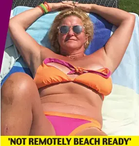  ?? ?? Bikini chutzpah: Susannah Jowitt was ‘mortified’ after a friend uploaded this photo from their holiday in 2014